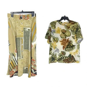 {Portfolio Australia & Kathy Che} SET: Vintage Safari Travel Skirt & Top